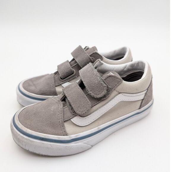 Vans Kids' Old Skool V Shoes Hook & Loop 2-Tone Driftwood Size US12 EU29 - Picture 1 of 11